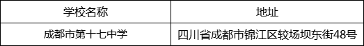 成都市第十七中學(xué)地址在哪里？