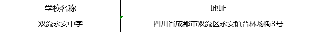 成都市雙流永安中學(xué)地址在哪里？