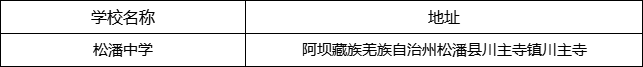 阿壩州松潘中學(xué)地址在哪里？