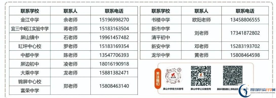 2026年宜賓市屏山中學(xué)招辦電話是多少？